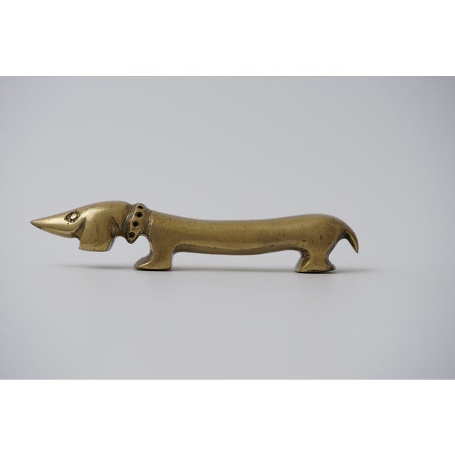 Metal Vintage Brass Bottle Opener in the Shape of a Dachshund by Walter Bosse for Herta Baller, 1950s For Sale - Image 7 of 10