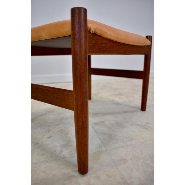 Mid Century Danish Leather Footstool Attributed to Spottrup Mobelfabrik For Sale - Image 18 of 18