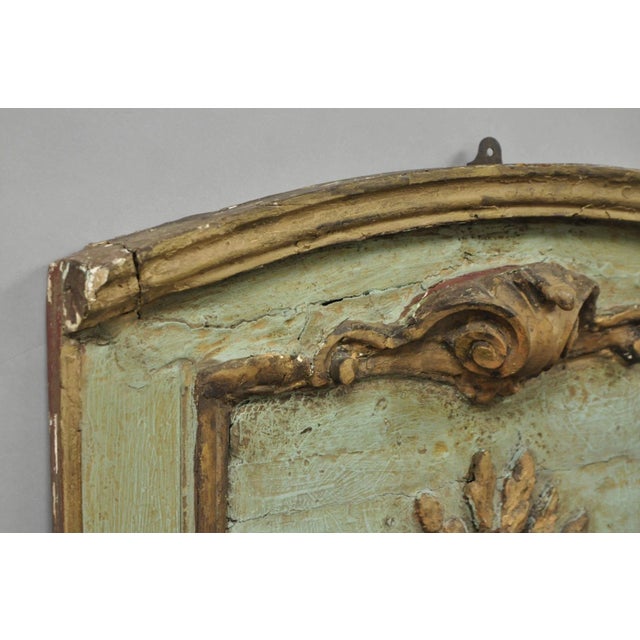 18th C French Louis XV Baroque Style Green Distress Painted Trumeau Wall Mirror For Sale - Image 11 of 18