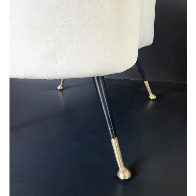 Vintage Pouf with Brass Details, 1970s For Sale - Image 4 of 6