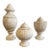 Vintage Enrique Garcel Neoclassical Style Fluted Tessellated Bone Lidded Urns - Set of 3 For Sale