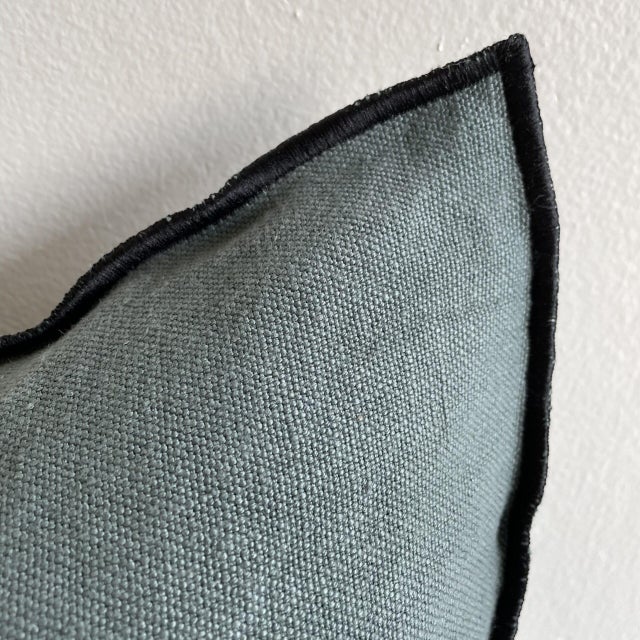 Stone Wash French Linen Accent Pillow With Insert For Sale - Image 4 of 5