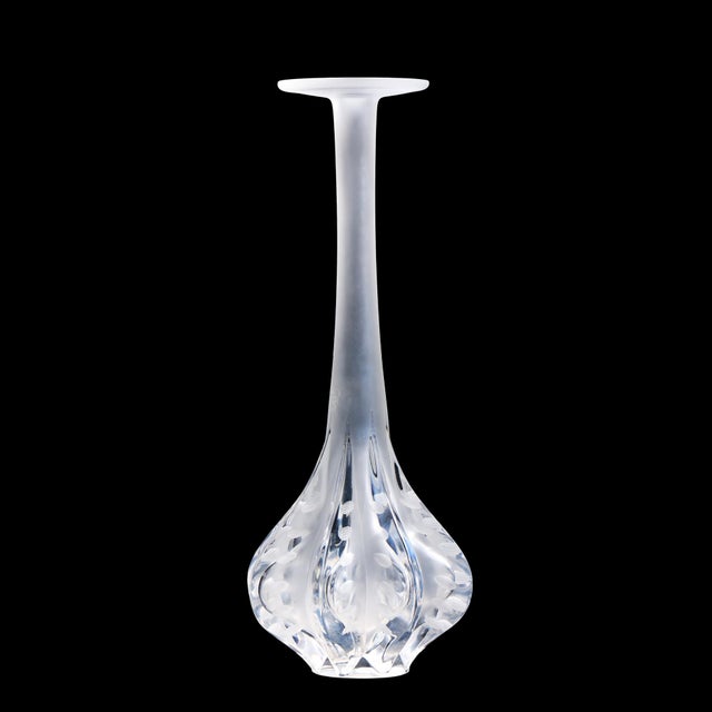 Lalique French Claude Frosted Vase This vase measures: 5.5 wide x 5.5 deep x 13.25 inches high Excellent Vintage...