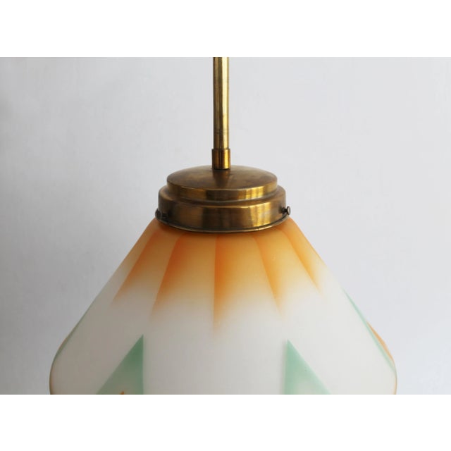 Metal Art Deco Ceiling Lamp, 1930s For Sale - Image 7 of 12