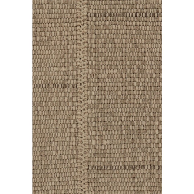 2010s Rug & Kilim's Accent Kilim With Textural Beige and Faded Brown Stripes For Sale - Image 5 of 8