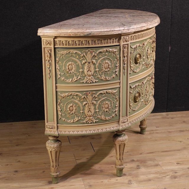 Vintage Italian Half-Moon Commode, 1950 For Sale - Image 10 of 13