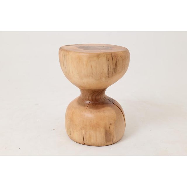 Brown Sculptural Side Table in Wood by Logniture For Sale - Image 8 of 13
