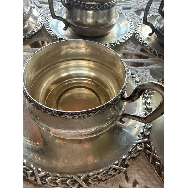 Italian Mid 20th Century Italian Argentario Silver Demitasse Set - 12pcs For Sale - Image 3 of 9