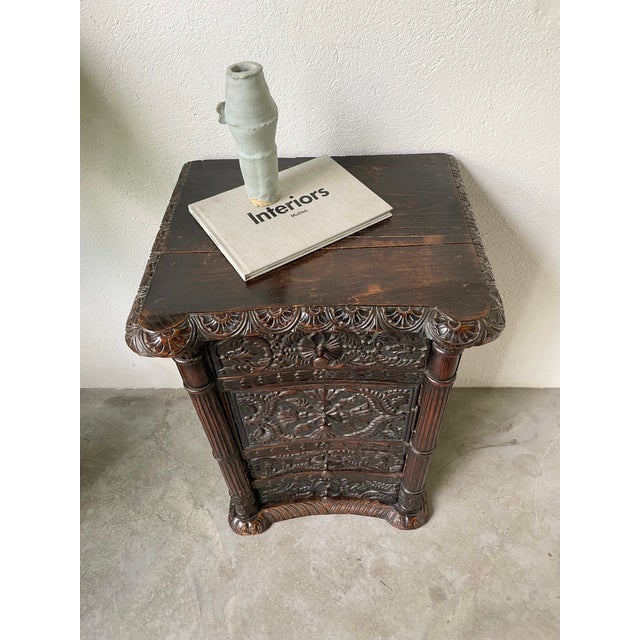 Antique Carved Blackened Pine Chest of Drawers For Sale - Image 15 of 18