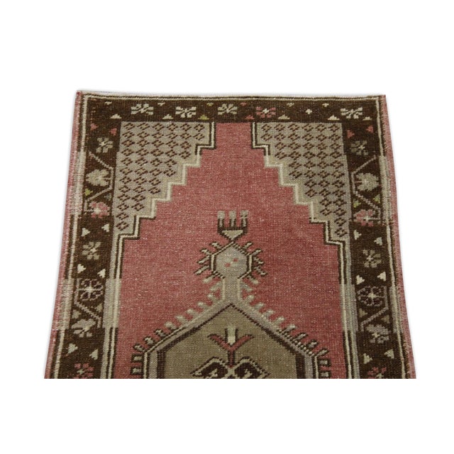 Oriental Hand Knotted Rug Turkish Mini Rug 1'8" x 3'1" For Sale - Image 4 of 5