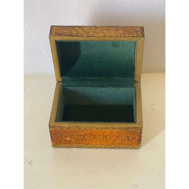 Cute gold Italian Florentine embossed wood box.