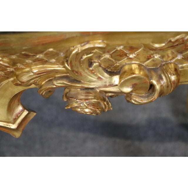 French Louis XV Giltwood Marble Top Center Table C.1880s Era For Sale - Image 14 of 14