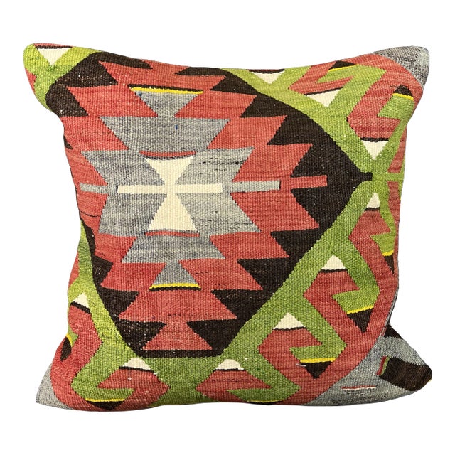Mid 20th Century Turkish Kilim Pillow Cover For Sale
