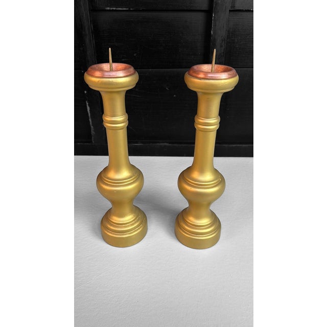 Japanese Buddhist Altar Candlesticks, 1980, Set of 2 For Sale - Image 10 of 12