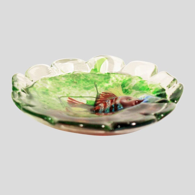 Murano Glass Bowl with Aquarium Fusion from Cenedese For Sale - Image 3 of 6