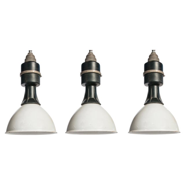Industrial Black And White Pendant Light Chairish