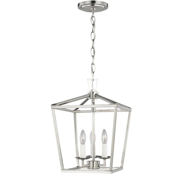 Chapman & Myers By Visual Comfort Studio Dianna 3-Light Mini Pendant in Brushed Nickel For Sale