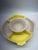 Mid-Century Modern Vintage Mid-Century Modern Yellow & Speckled Ceramic Lazy Susan Hostess Snack Set With Wooden Base - 6 pcs For Sale - Image 3 of 10