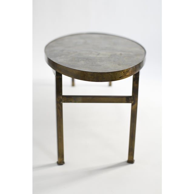 Beautiful 'Ming' coffee table in patinated bronze and pewter with hand painted polychrome enamels by the iconic father &...