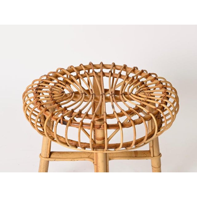 1960s Italian Side Table in Rattan and Bamboo from Franco Albini, 1960s For Sale - Image 5 of 11