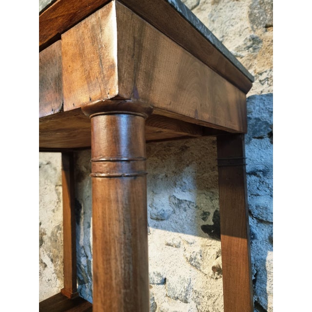 Antique French Console Table with Anthracite Marble Top, 1850 For Sale - Image 14 of 18