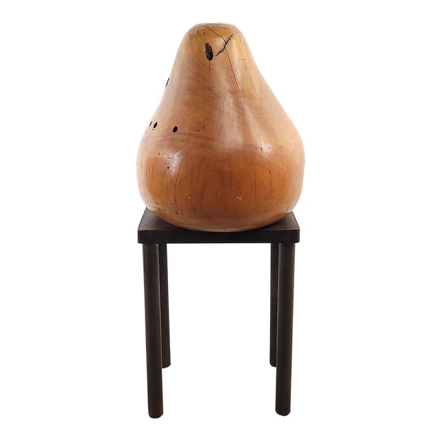 Treen Carving of a Pear in Pear Wood on Custom Stand For Sale