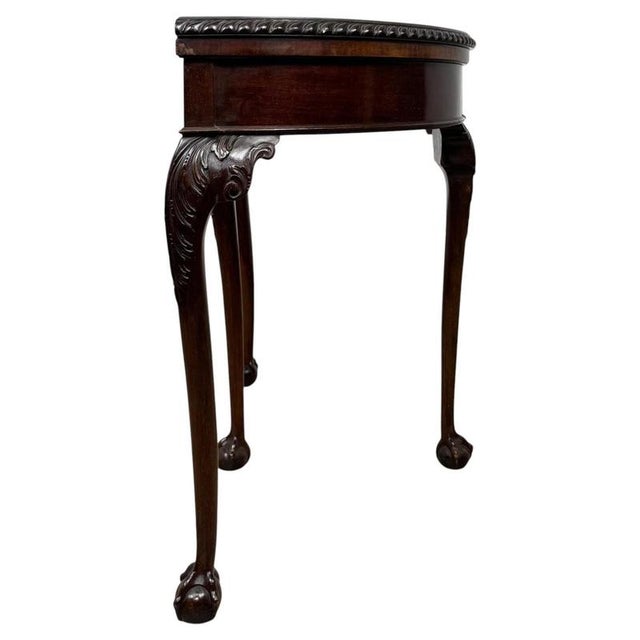 Wood 20th Century Edwardian English Mahogany Demi-Lune Card Table, 1890s For Sale - Image 7 of 13