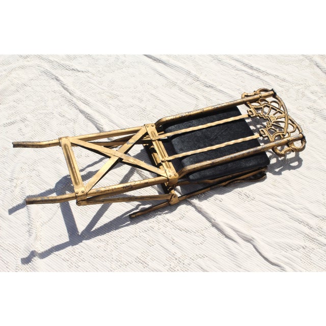 Early 20th Century Antique Art Nouveau Cast Iron Folding Dance Hall Chair For Sale - Image 4 of 10