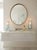 2000 - 2009 Pair of Vintage Light Blue Thumbprint Glass Hurricane Candle Holders on Tiered Crystal Bases For Sale - Image 5 of 10