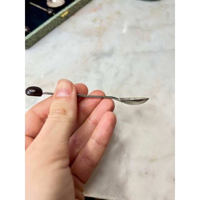 Metal Antique Sterling Silver Coffee Spoons from W. J. M and Co. Birmingham, England, 1909, Set of 6 For Sale - Image 7 of 9