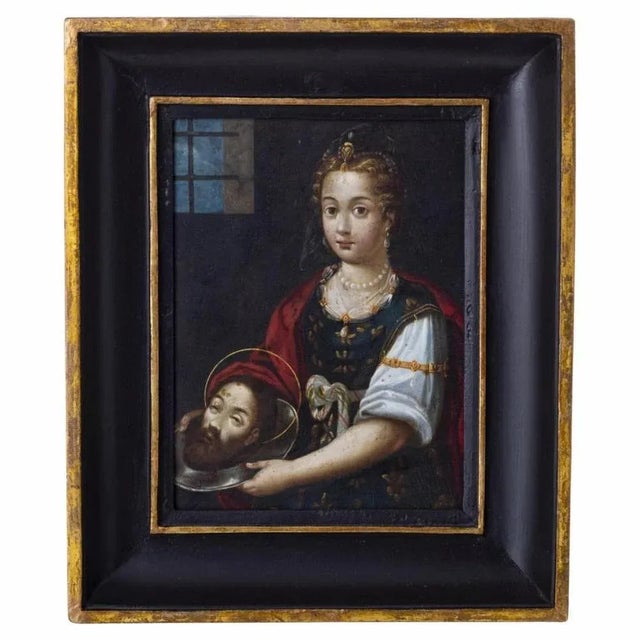 Italian School Artist, Salome with the Head of Saint John the Baptist, 1600s, Painting, Framed For Sale - Image 5 of 6