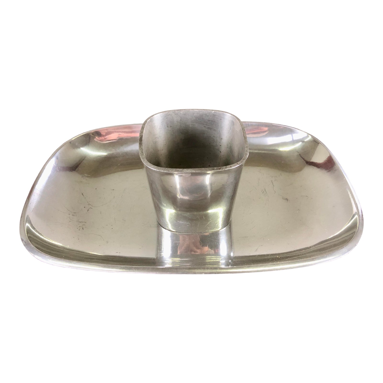 MidCentury Danish Just Andersen Pewter Serving Platter & Bowl Set 2