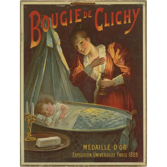 Lithographed Candle Advertising, 1900s For Sale
