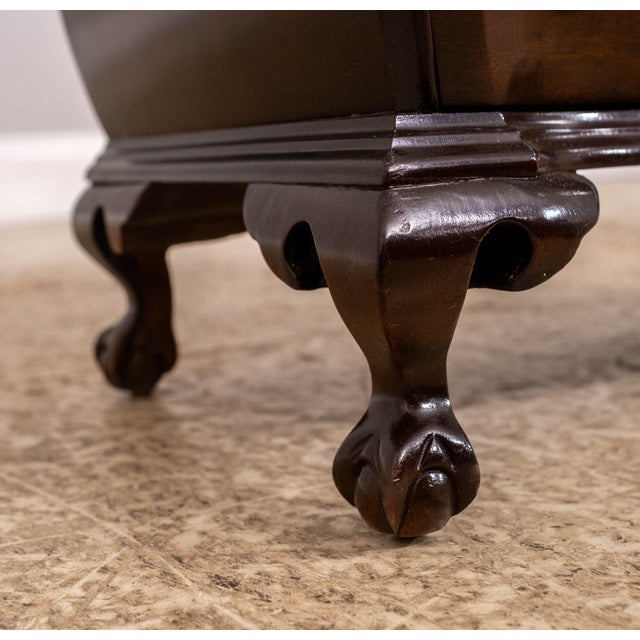 1980s Boston Style Kettle Base Small Mahogany Accent Chest For Sale - Image 11 of 15