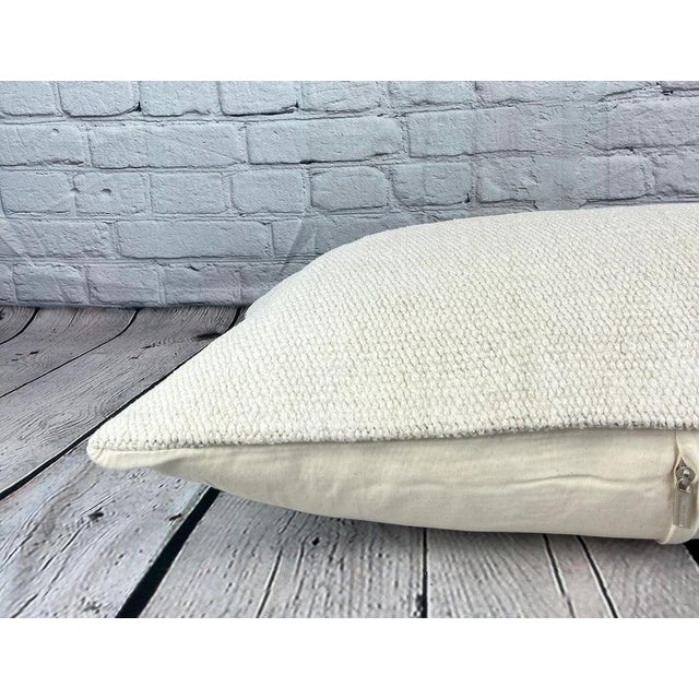 16 x 24 Hemp Pillow Turkish Cushion Natural White Pillow Cushion Cover For Sale - Image 4 of 4