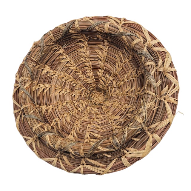 Vintage Alaskan Pine Needle Basket by Jennifer Kelly – Pipaluk Designs Native American Handwoven Vessel For Sale - Image 9 of 10