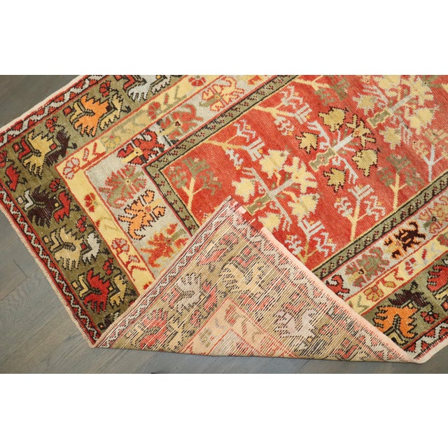 Folk Art Antique Zabihi Collection Turkish Melas Rug - 3'5" x 5'2" For Sale - Image 3 of 8