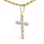 Haus of Brilliance 10K Yellow Gold 5/8 Cttw Miracle Set Round Diamond Circle Link Cross Men's Pendant Necklace For Sale - Image 4 of 4