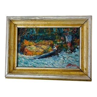 Mid 20 Th C 1950 Abstract Impressionist Still Life O/C For Sale
