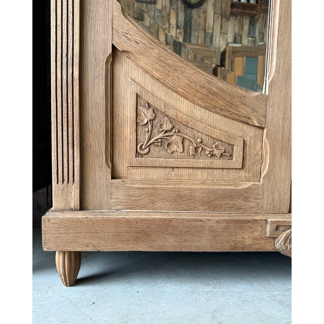 Large Art Nouveau Oak Wardrobe, 1890s For Sale - Image 10 of 12