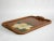 Large hand crafted and painted plywood serving tray from Josephine De Ville of Miami, trimmed in old hemp rope, circa...