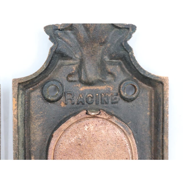 Mid 20th Century Pair of 1900s Racine Russell & Erwin Brass Pocket Door Pulls For Sale - Image 5 of 6