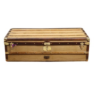 Goyard Cabin Trunk or Coffee Table in Plain Canvas For Sale