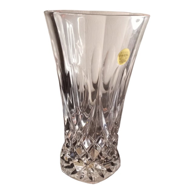 Capri Crystal Italy Clear Crystal Vase For Sale