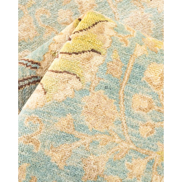 Textile Vintage Traditional Hand Knotted Wool Area Rug, Blue - 6'3" X 8'5" For Sale - Image 7 of 9