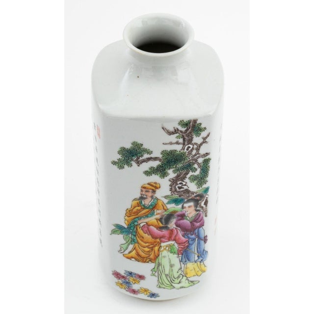 Early 20th Century Chinese Famille Rose Porcelain Cong Form Vase For Sale - Image 5 of 7