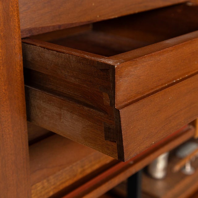 Brown Vintage 20th Century Italian Modular Teak Wall Cabinet, 1960s For Sale - Image 8 of 18