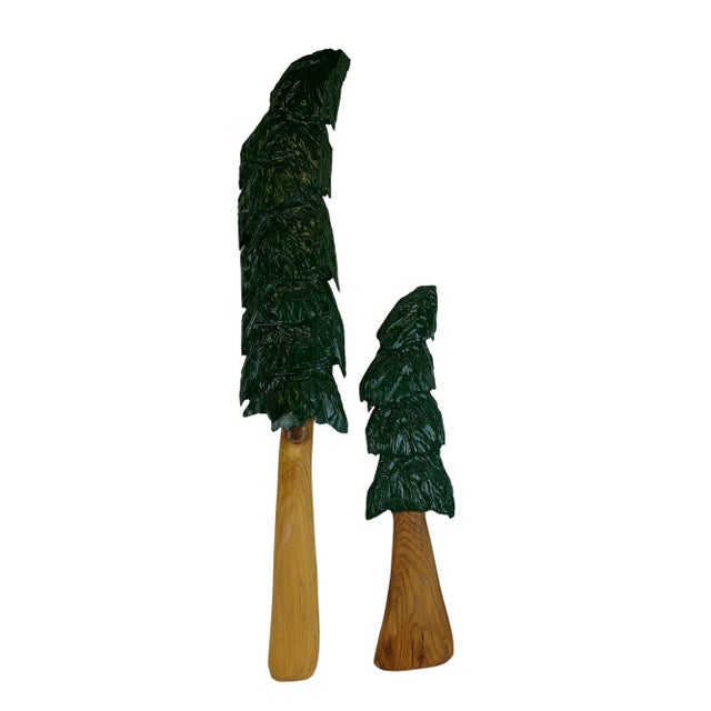 2010s Handmade 36" & 24" Christmas Trees - A Pair For Sale - Image 5 of 5