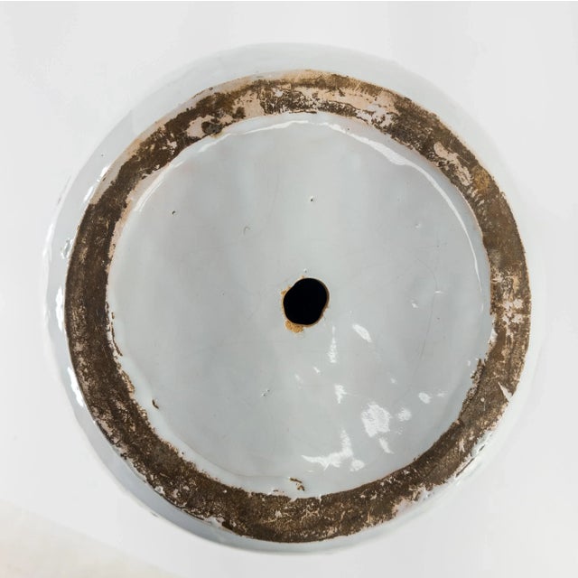 French Faience Majolica Floral Decorated Vase For Sale - Image 11 of 13