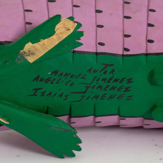 Late 20th Century Late 20th Century Manuel Jimenez Signed Hand Carved Folk Art Amadillo For Sale - Image 5 of 5